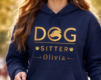 Personalized Dog Sitter Hoodie Custom Name Pet Sitter Hoodie Dog Walker Hoodie Pet Business Hoodie