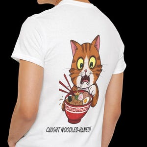 Camiseta divertida de animales, regalo para amantes de los gatos, camiseta para celebrar a cada gato de fideos, camiseta unisex de algodón grueso, camiseta de gato adorable, camiseta de fan de los fideos de anime.