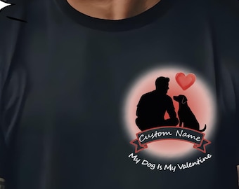Single Dog Dad Valentine Shirt, Custom Dog Name Tee for Men, Personalized Dog Lover Gift, 8 Breed Options, S to 4XL, Comfort Colors®