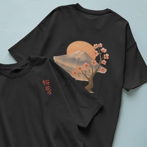 Unisex Floral T-Shirt, Japanese Streetwear Shirt, Cherry Blossom Tee, Aesthetic Sakura Top, Gift for Men Women, Sakura Shirt, Sakura Tee