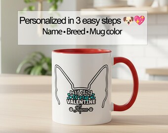 Personalized Dog Valentine Mug Custom Pet Name Coffee Cup For Dog Lovers