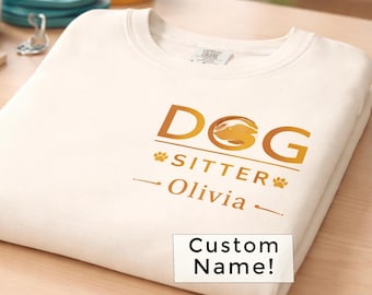 Personalized Dog Sitter Shirt Custom Name Comfort Colors Pet Lover Tee