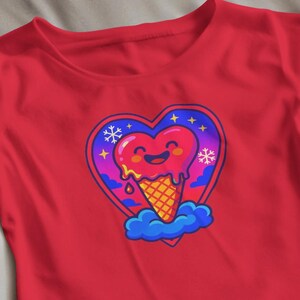 Kids Gift, Funny Colorful Cotton T-Shirt, Cute Heart Shape Tee with Animals and Kids, Small Sizes Toddler Youth Baby Shirt