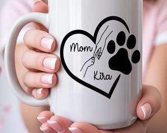 Personalized Dog Mom Mug Custom Pet Name Ceramic Coffee Cup Gift