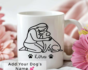 Personalized Dog Mom Mug Custom Dog Name Minimalist Ceramic Coffee Cup Gift