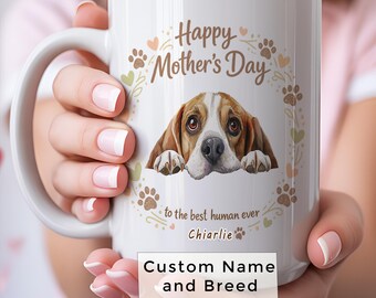 Personalized Beagle Mom Mug Mothers Day Gift Custom Beagle Name Mug Gift From Dog Coffee Mug Pet Lover Gift
