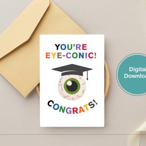 You're Eye-Conic Congrats Card Lustiges medizinisches Abschlussgeschenk für Ärzte, Krankenschwestern, Med-Studenten, Prezeptors strich-Krankenhaus