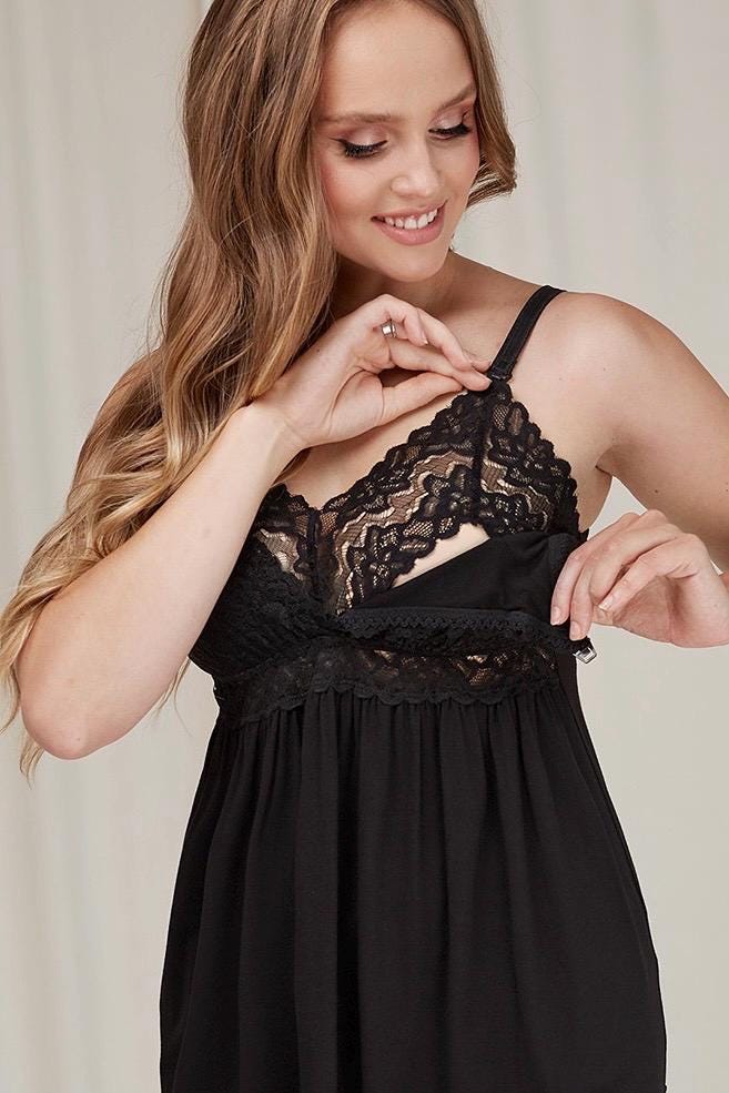 Lace Maternity Dress Black - Etsy
