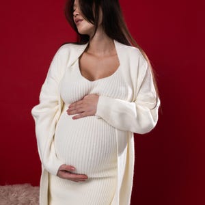 Maternity White Sweater Dress - Etsy