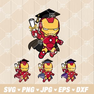 Supereroe Laurea SVG PNG, Supereroe Laurea SVG, Giorno della Laurea PNG, Supereroe con Diploma SVG, File SVG per Cricut