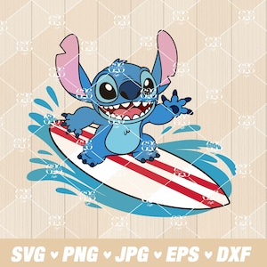 Surfer Blue Monster Svg Png, Blue Monster Surfboard Svg, Blue Monster Summer Svg, gelaagd op kleuren, Svg-bestanden voor Cricut