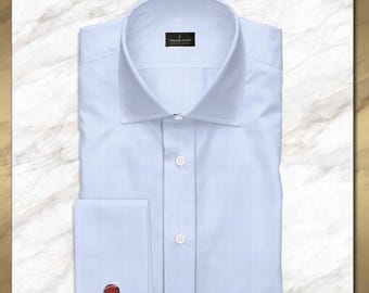 Light Blue French Cuff Men's Designer Dress Shirt - Made to Order in USA -  Etsy