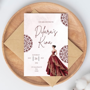 Editable Kina Digital Invitation Card I Kina Gecesi Davetiye I Henna Invitation I Turkish Henna Invitation