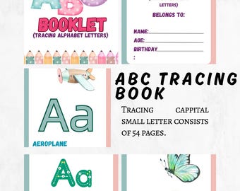 Alphabet Learning Workbook | A-Z Tracing and Coloring Pages Printable for Kids