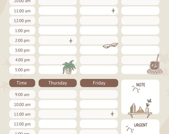 Plantilla de planificador semanal / Planificador digital moderno para productividad y gestión de tareas