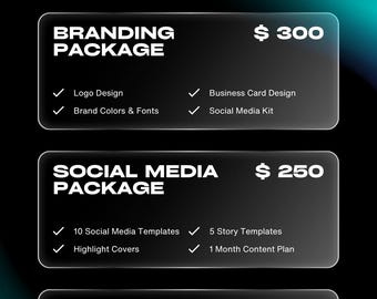 Editable Instagram Story Price List Template, Elegant Service Menu, Digital Social Media Pricing Guide