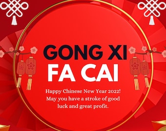 Gong XSi Fa Cai: Chinesisches Neujahrsfest Wandkunst (Digitaler Download)