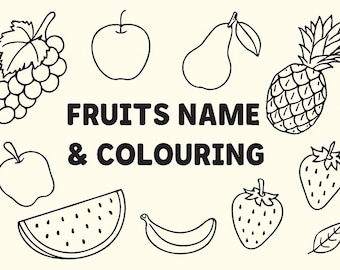 Fruit Coloring Pages for Kids: English Names, Educational Printables (PDF & JPG)