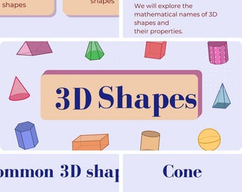 Kit de aprendizaje de formas 3D: Tarjetas de geometría, decoración para el aula (Descargar PDF)