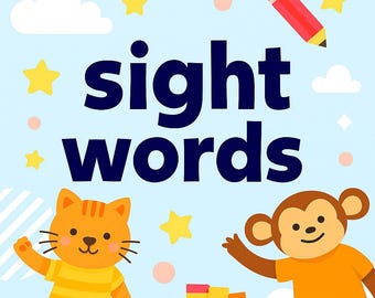 Kindergarten Reading Worksheets | Sight Word Flashcards Printable | Instant Download PDF