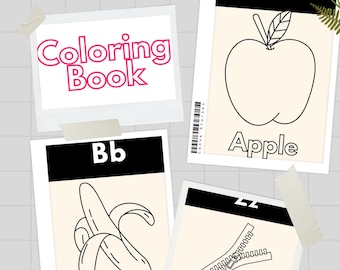 Printable ABC Coloring Book | Alphabet Learning Adventure for Kids | Preschool Toddler PDF