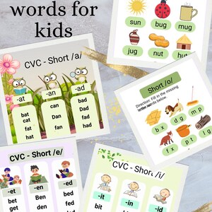 CVC Word Family Flashcards: Phonics Reading Practice (PDF Download