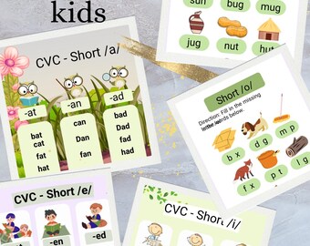 CVC Word Family Flashcards: Phonics Reading Practice (PDF Download