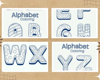 Alphabet Coloring Pages for Kids: Preschool Learning (Digital Download)