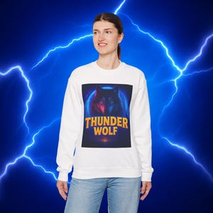 Thunder Wolf Crewneck Sweatshirt | Unisex Graphic Pullover | Cozy Gift for Wolf Lovers | Perfect for Casual Wear or Holidays