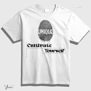 Cultiveer jezelf Uniseks T-shirt, inspirerend T-shirt, uniek shirt met zelfexpressie, dagelijks gebruik, casual mode, cadeau-idee