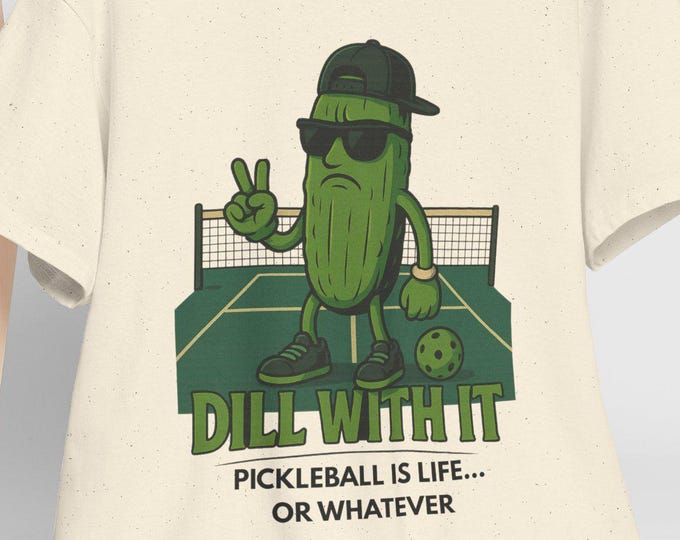 Featured listing image: Funny Pickleball Gift Shirt | Dill With It Pun Tee for Pickleball Players | Unisex Gift for Him Her