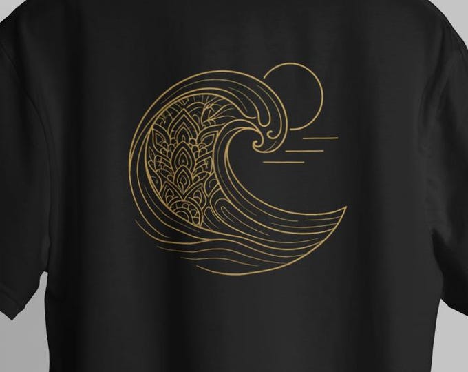 Featured listing image: Oversized Wave Surf T-Shirt | Retro Design | Aesthetic Unisex Beach Gift