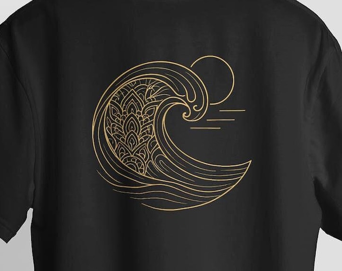 Featured listing image: Oversized Wave Surf T-Shirt | Retro Design | Aesthetic Unisex Beach Gift