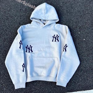 ☆NERDY☆ NY Hoodie Shirt Ivory New York Embroidered Hoodie Boxy Fit - Etsy