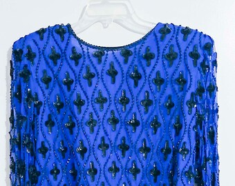 cobalt blue sequin top