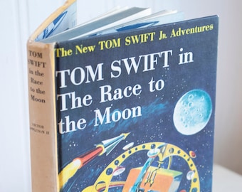 Vintage Tom Swift Race to the Moon Book di Victor Appleton 1958 Copertina rigida