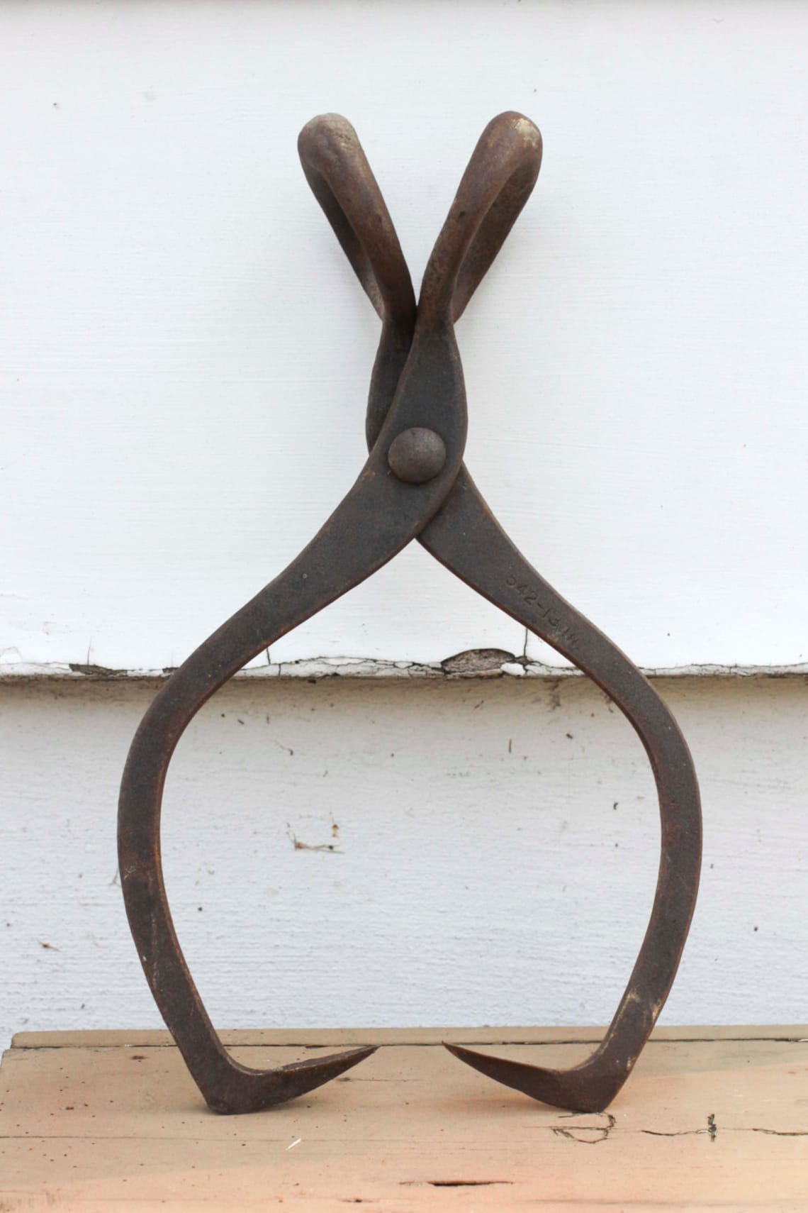 Large Heavy Duty Antique Ice Tongs Primitive Home Decor Old Etsy
