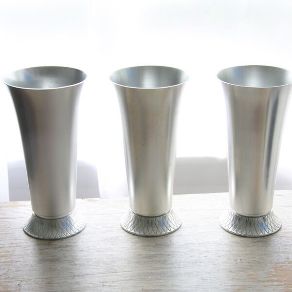 Kensington Aluminum, Art Deco, Vintage Tumblers, Aluminum Tumblers, Art Deco Kitchen, great gatsby wedding, new years eve