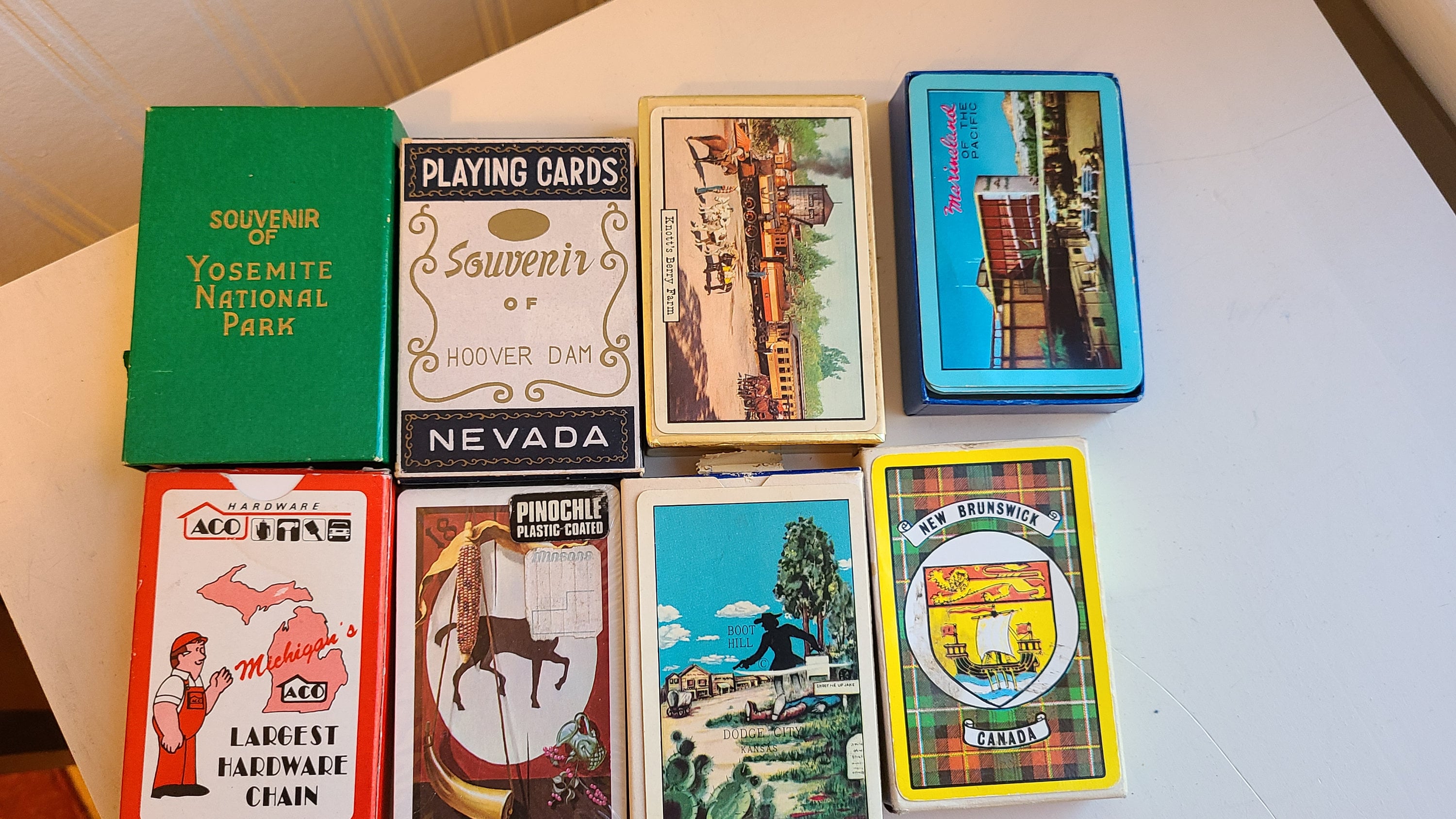 Vintage Playing Cards, America Mid Century Road Trip Souvenirs,