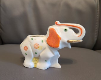 Vintage Elephant Miniature Vase made JAPAN 1950s, 50s Collectible Kitsch