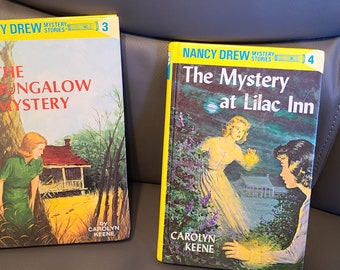 Vintage Nancy Drew Books, Mystery Mysteries,  Mystery of Lilac Inn, The Bungalow Mystery