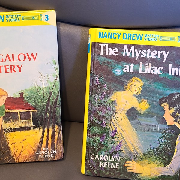 vintage Nancy Drew Books, Mystery Mysteries, Mystery of Lilac Inn, The Bungalow Mystery