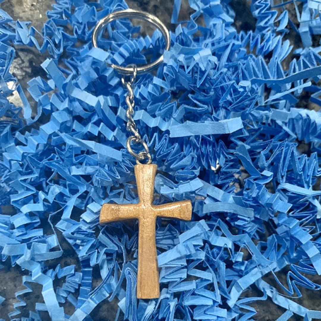 12 Wooden Cross Keychain Assortment 12 Cross Keychain Etsy