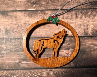 Handmade Wolf Christmas Ornament, Christmas Decoration