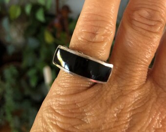 Sterling silver black onyx Ring Unisex