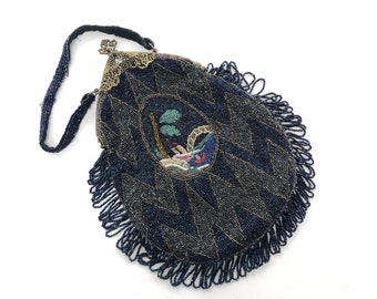 Handbag Art Nouveau Art Deco Era Vintage Antique purse 1920s Beaded Flapper