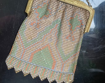 Whiting & Davis Enamel Bag - Art Deco Purse Evening Handbag 1920s Flapper