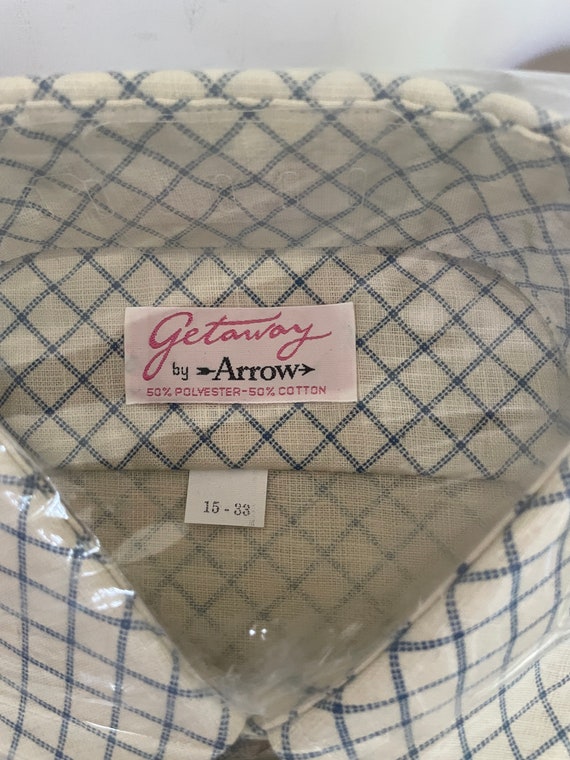 1970's Men's Button Down Shirt Dead stock NOS 15 … - image 2
