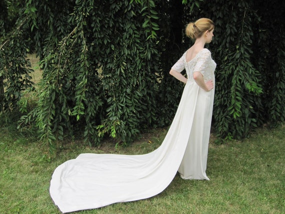 Wedding Dress Gown Convertible Train -Mid Century… - image 1
