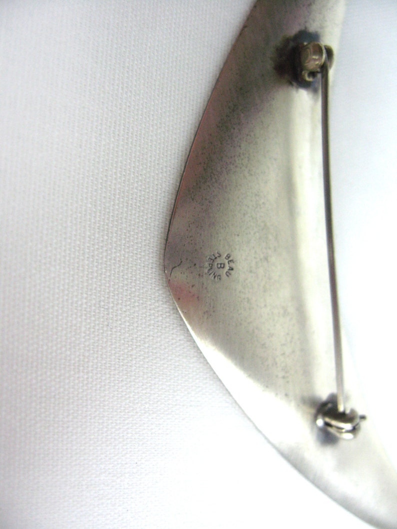 1980s Sterling Silver Boomerang pin. Atomic Pin. Beau Sterling | Etsy